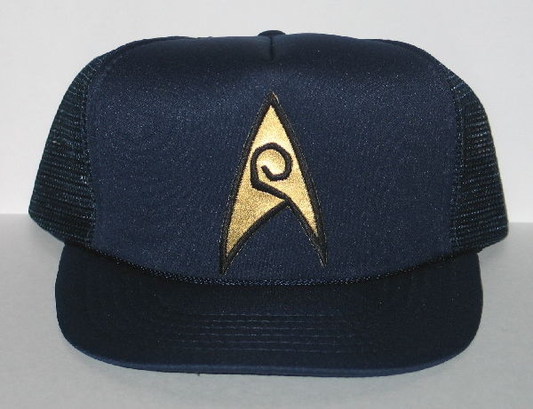 Star Trek The Original Series Engineering Logo Patch on a Blue Baseball Cap Hat