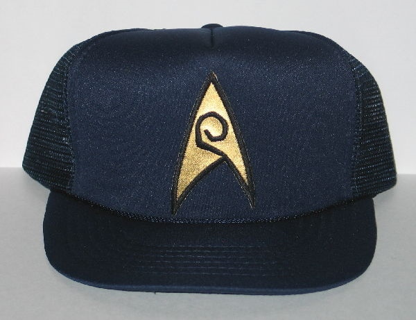 Star Trek The Original Series Engineering Logo Patch on a Blue Baseball Cap Hat picture