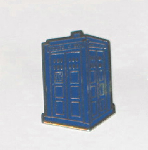 Doctor Who Fan Club Tardis Police Box Cloisonne Metal Pin (c) 1982 NEW UNUSED picture