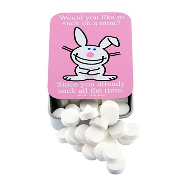 It's Happy Bunny Breath Mints, since you suck all the time, in Metal Tin SEALED