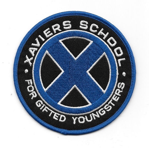 Marvel Comics X-Men Movie Xaviers School Logo 3.5" Embroidered Patch, NEW UNUSED