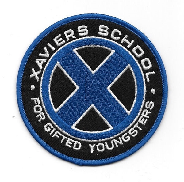 Marvel Comics X-Men Movie Xaviers School Logo 3.5" Embroidered Patch, NEW UNUSED picture