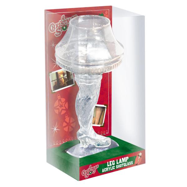 A Christmas Story Movie Leg Lamp Image Clear Shot Glass NEW BOXED picture