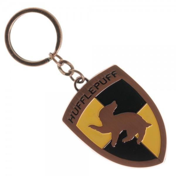 Harry Potter House of Hufflepuff Crest Logo Colored Metal Key Chain NEW UNUSED picture