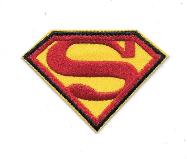 DC Comics Superman S Chest Logo Embroidered 3" Wide Patch Black Trim NEW UNUSED picture