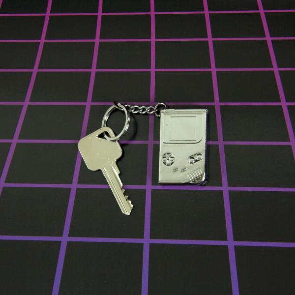 Nintendo Game Boy Shiny Chrome 3D Metal Key Chain Key Ring NEW UNUSED picture