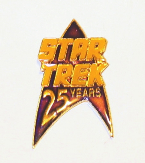 Star Trek 25th Anniversary Violet Command Logo & Name Metal Enamel Pin 1991 NEW
