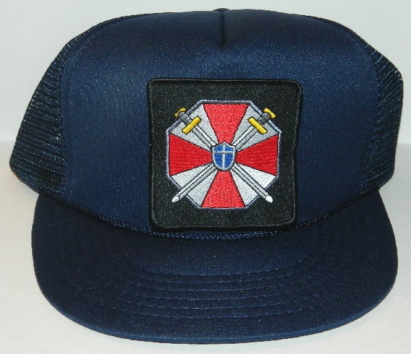 Resident Evil Umbrella Corporation Plain Logo Patch on a Black Baseball Cap Hat