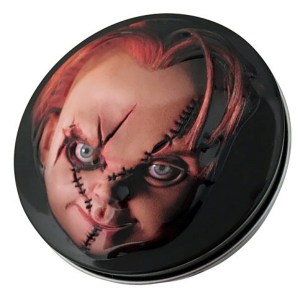 Childsplay Movies Chucky Sour Cherry Knives Candy Embossed Metal Tin NEW SEALED picture
