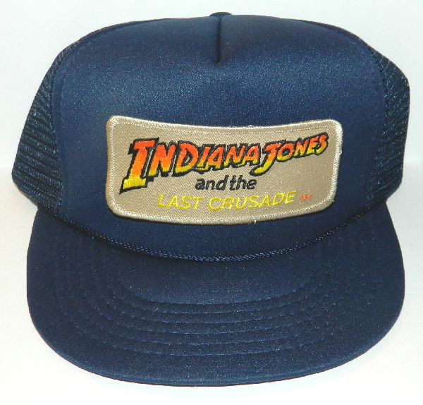 Indiana Jones and the Last Crusade Movie Logo Patch on a Black Baseball Cap Hat