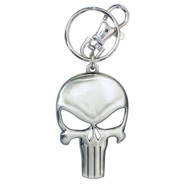 Marvel Comics The Punisher Skull Logo Pewter Key Ring Key Chain NEW UNUSED picture