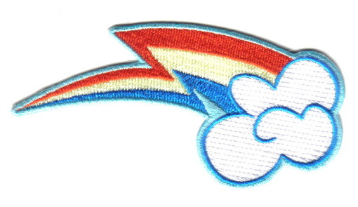 My Little Pony Rainbow Dash Cutie Marks Embroidered Patch, NEW UNUSED picture