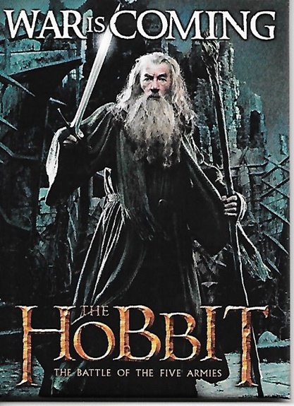 The Hobbit Gandalf War Is Coming Refrigerator Magnet Lord of the Rings, UNUSED picture