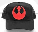 Star Wars Rebel Alliance Red Squadron Logo Patch on a Black Baseball Cap Hat NEW