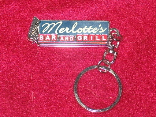 True Blood TV Series Merlotte's Bar and Grill Cloisonne Keychain, NEW UNUSED picture