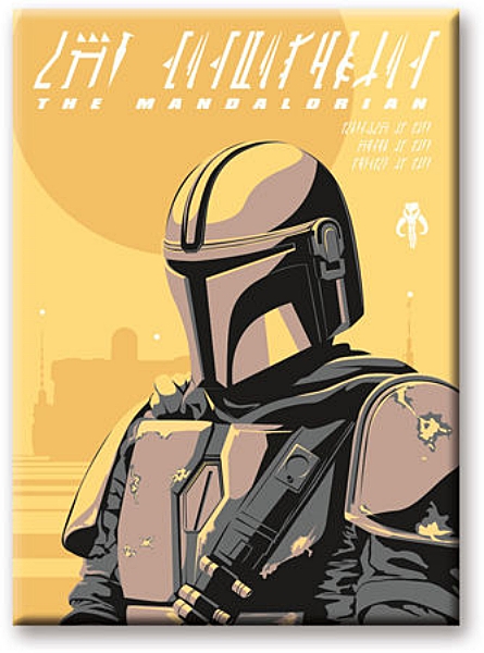 Star Wars The Mandalorian Figure On Yellow Art Image Refrigerator Magnet UNUSED picture