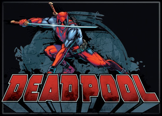 Marvel Comics Deadpool w/ Sword on Name Sword Comic Art Refrigerator Magnet NEW