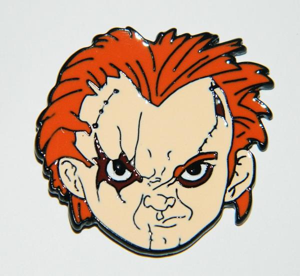 Child's Play Movies Chucky Scowling Face Metal Enamel Pin NEW UNUSED