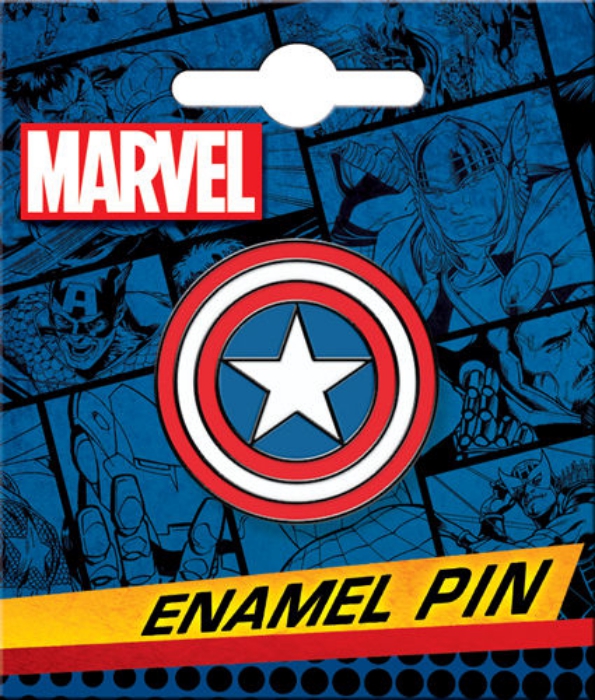 Marvel Comics Captain America Shield Logo Thick Metal Enamel Pin NEW UNUSED picture