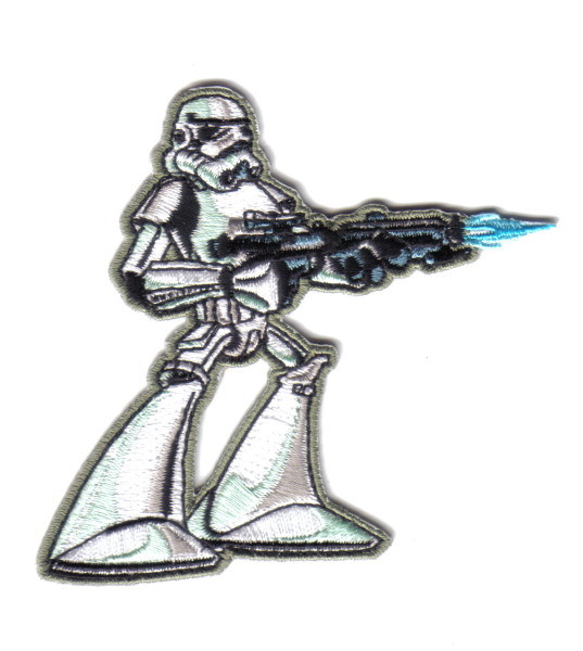 Star Wars Storm Trooper Firing Blaster Figure Embroidered Patch, NEW UNUSED picture