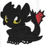 How To Train Your Dragon Movie Toothless Die-Cut Embroidered Jacket Patch New
