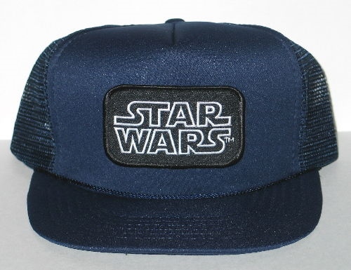 Star Wars original Name Logo Patch on a Black Baseball Cap Hat NEW UNWORN picture