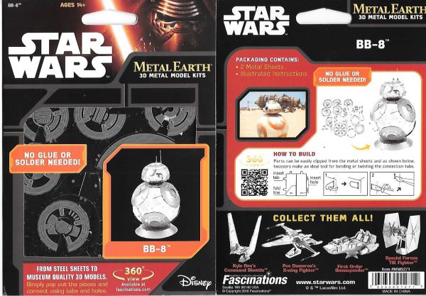 Star Wars The Force Awakens BB-8 Droid Metal Earth Steel Model Kit NEW SEALED