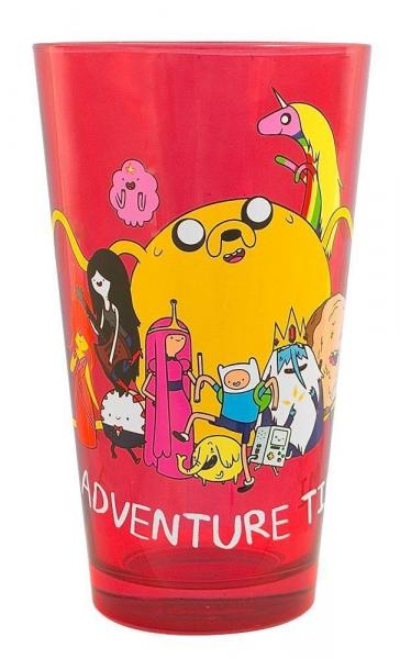Adventure Time TV Series Characters Group Red Tinted 16 oz Pint Glass NEW UNUSED