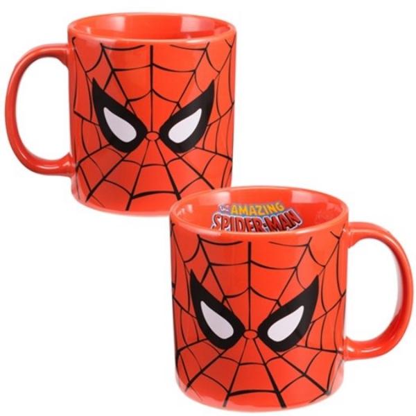 Marvel Comics Amazing Spider-Man Web Face 20 oz. Red Ceramic Coffee Mug UNUSED picture