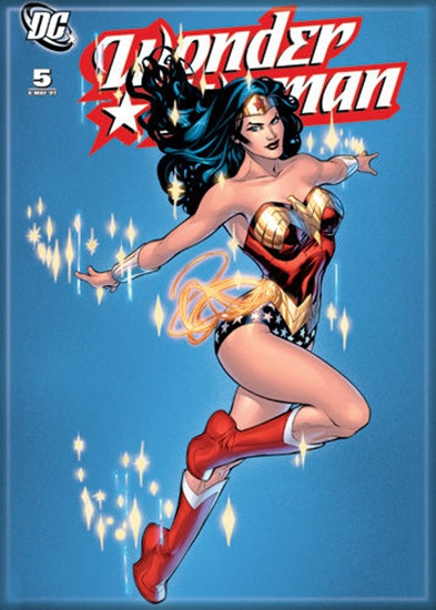 DC Comics Wonder Woman 5 Leaping Comic Art Refrigerator Magnet, NEW UNUSED