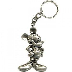 Walt Disney Mickey Mouse Freeform Figure Pewter Key Ring Key Chain NEW UNUSED