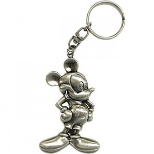 Walt Disney Mickey Mouse Freeform Figure Pewter Key Ring Key Chain NEW UNUSED picture