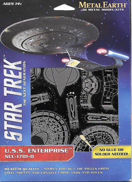 Star Trek TNG Enterprise 1701-D Metal Earth 3-D Laser Cut Steel Model Kit MMS281 picture