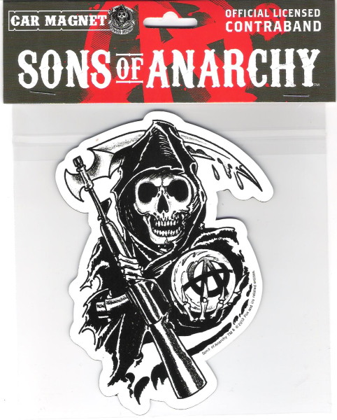 Sons of Anarchy TV Series Reaper Logo Figure Large Car Magnet, NEW UNUSED picture