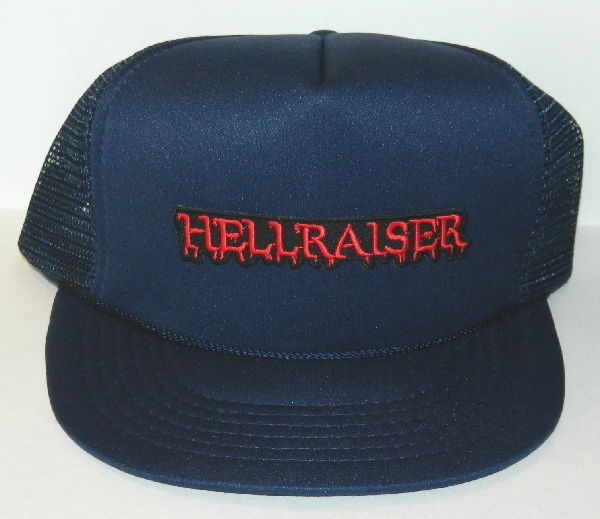 Hellraiser Movie Name Logo Embroidered Patch on a Black Baseball Cap Hat NEW picture