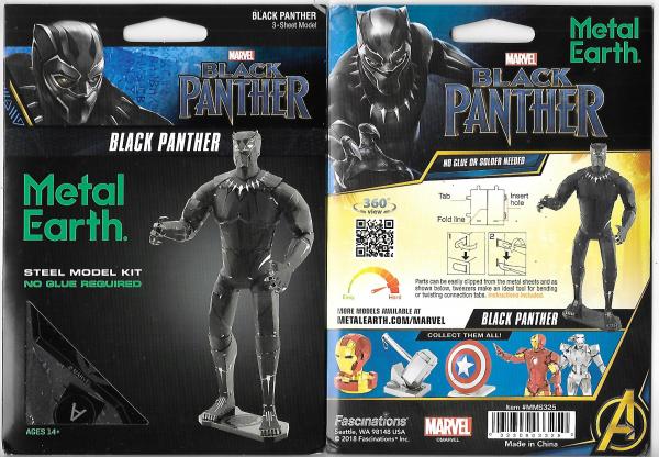 Marvel Comics Black Panther Figure Metal Earth 3-D Laser Cut Steel Model Kit NEW