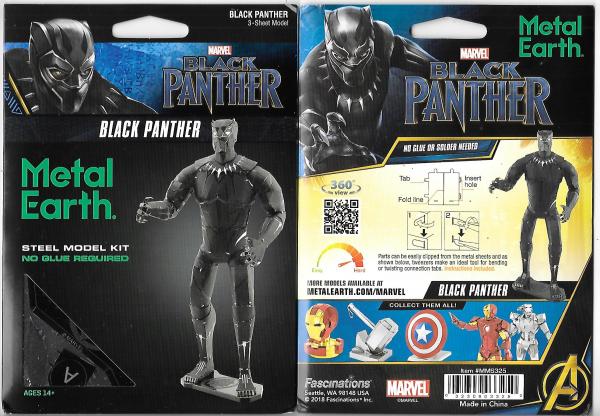 Marvel Comics Black Panther Figure Metal Earth 3-D Laser Cut Steel Model Kit NEW picture