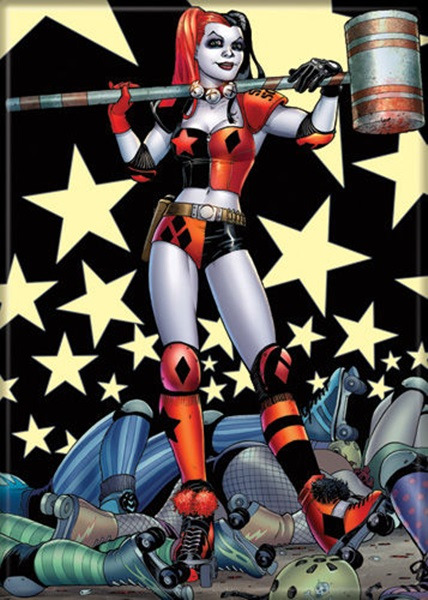 DC Comics Batman Harley Quinn With Mallet Comic Art Refrigerator Magnet, NEW picture