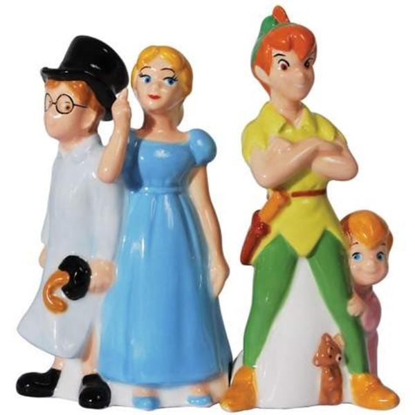 Walt Disney Peter Pan & Friends Ceramic Salt and Pepper Shakers Set, NEW SEALED picture