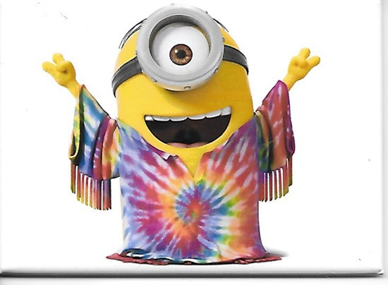 Minions Movie Minion Stuart as a Hippie Refrigerator Magnet NEW UNUSED picture