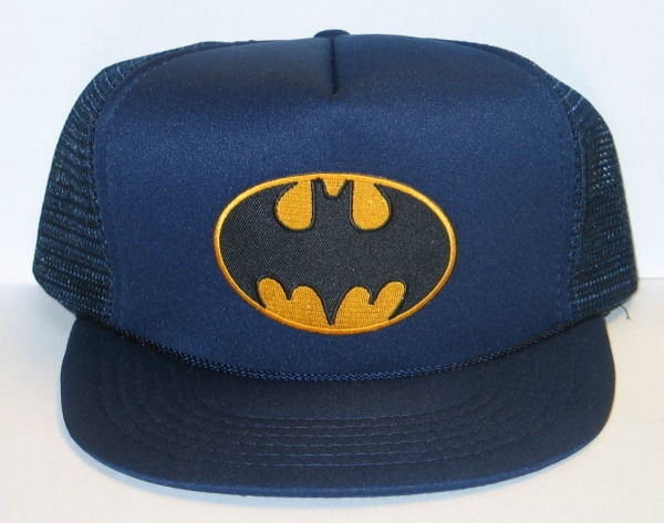 Batman Comic Book Bat Chest Logo Patch on a Black Baseball Cap Hat NEW picture