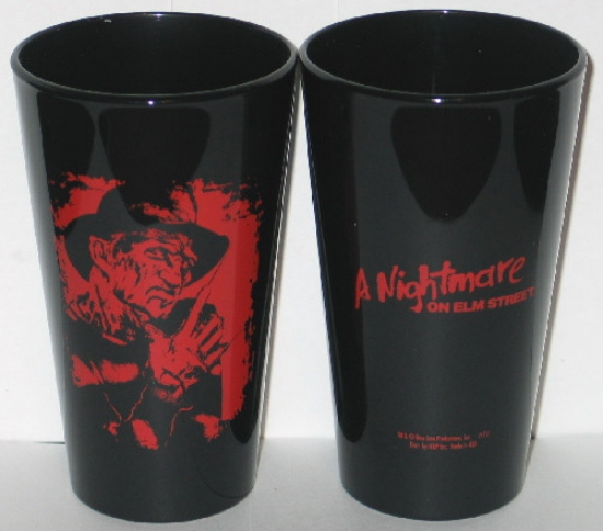 Nightmare on Elm Street Movie Freddy Portrait Two Sided Black Pint Glass NEW