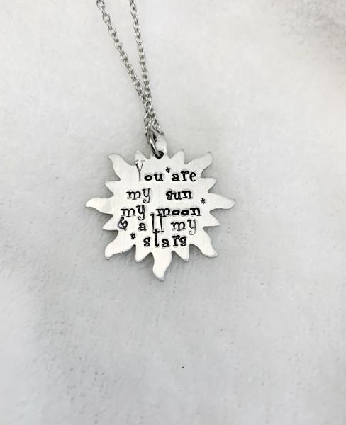 You are my sun, moon and stars sun shape necklace picture