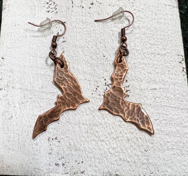 Copper bat earrings style 1