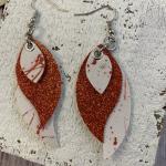 Blood spatter and glitter faux leather earrings