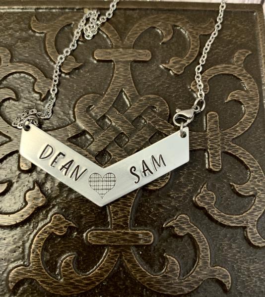 Supernatural necklace chevron- Dean Sam