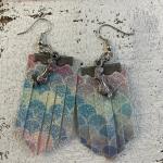 Mermaid scale earrings with charm