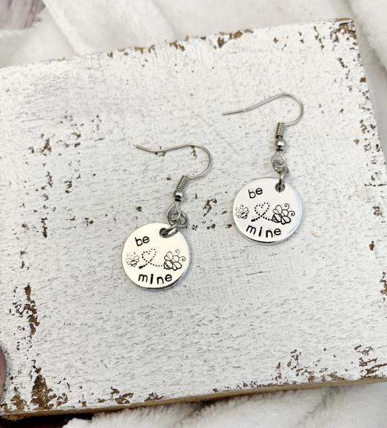 Be mine earrings with bees picture