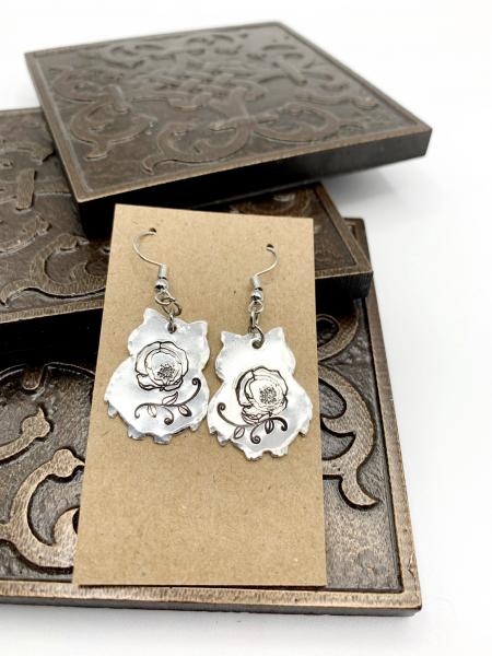 Owl earrings with flowers