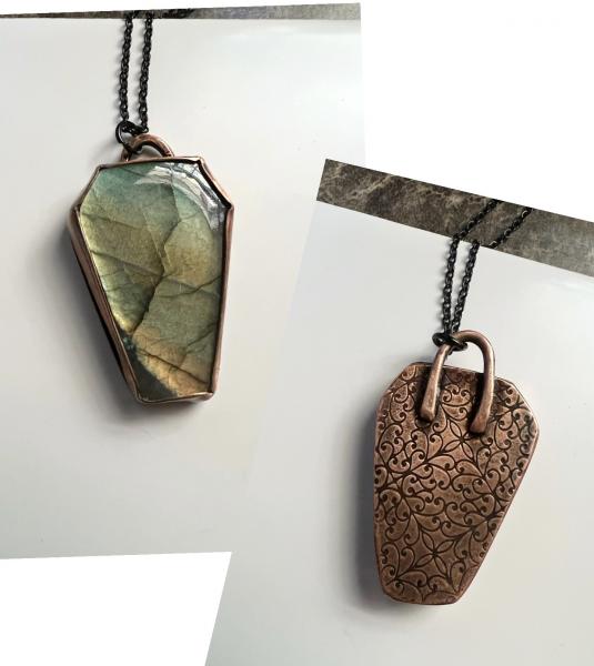 Copper and labradorite pendant picture